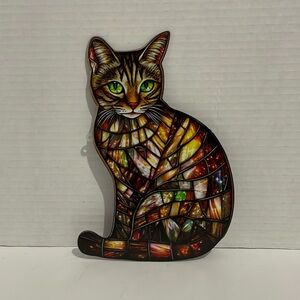 Suncatcher Acrylic Cat Green Eyed Animal Pet Home Decor Easter Mothers Day Gift